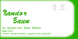 nandor baun business card
